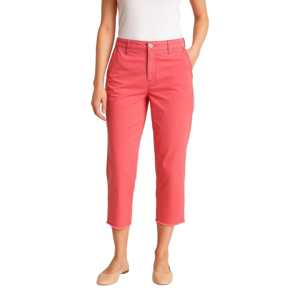 GAP Womens Capri Pants Size 8 Pink Raw Hem‎ Girlfriend Style